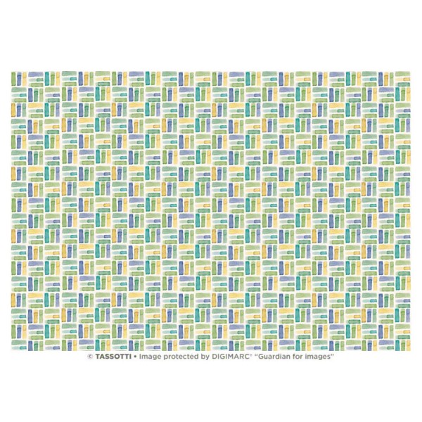 Papier tassotti à motifs vert bleu jaune