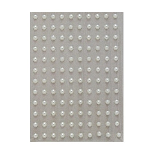 Stickers adhésifs demi perles crème 120p Stickers adhésifs demi perles crème 120p