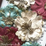 Fleurs Prima Marketing Midnight Garden Flowers Pretty In Rouge doré