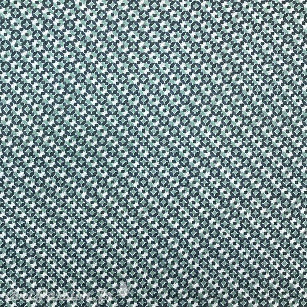 Papier tassotti à motifs mosaïque bleu vert