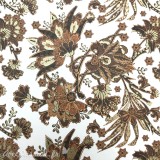 Papier italien motifs feuillage brun et poudre d'or