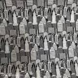 Papier à motifs skyline noir motifs argent