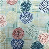 Papier japonais washi lotus multicolores fond bleu By Taniguchi