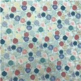 Papier japonais washi lotus multicolores fond bleu By Taniguchi