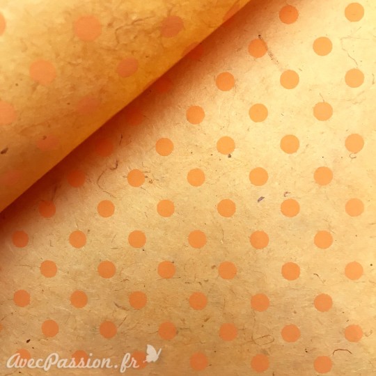 Papier népalais lokta bulles ocre ton sur ton