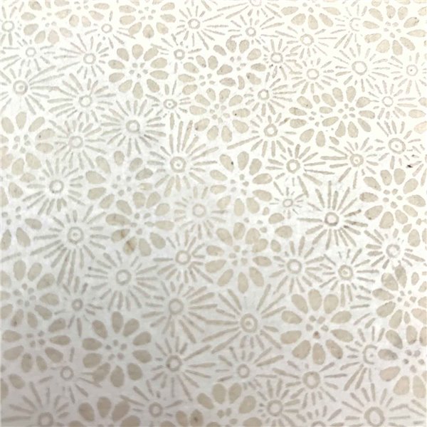 Papier népalais lokta lamaLi prairie naturel imprimé blanc