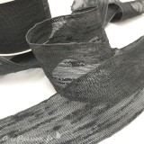 Ruban tissu gris anthracite 6cmx10m coton effet lin Rouleau