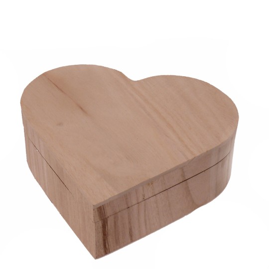 Objet en bois brut boite coeur avec abattant Objet en bois brut boite coeur avec abattant
