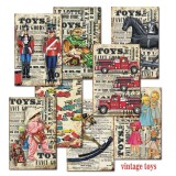 Etiquettes décoratives vintage toys 24p