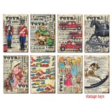 Etiquettes décoratives vintage toys 24p