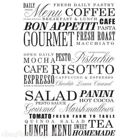 Transfert pelliculable Redesign Prima marketing décor Delicious Menu