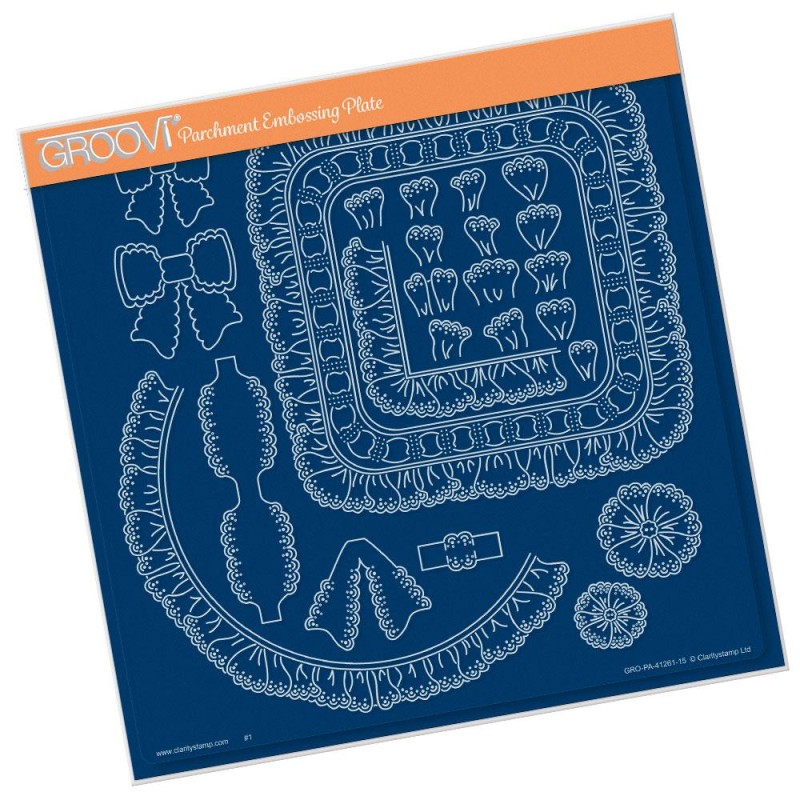 Plaque Groovi Parchemin A5 Fuchsias Claritystamp – Gaufrage Précis, Motifs Complexes, Acrylique Laser Gravé