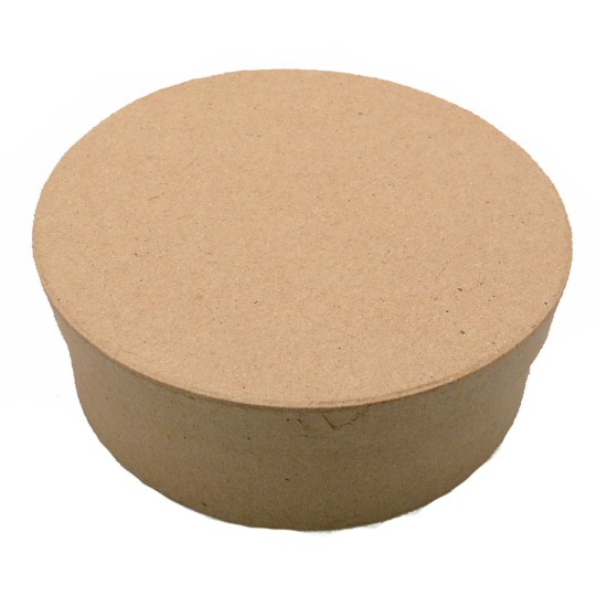 Boite en carton ronde papier maché marron -SUP