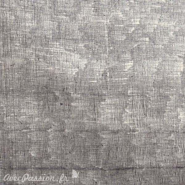 Papier effet toile de lin gris strié noir