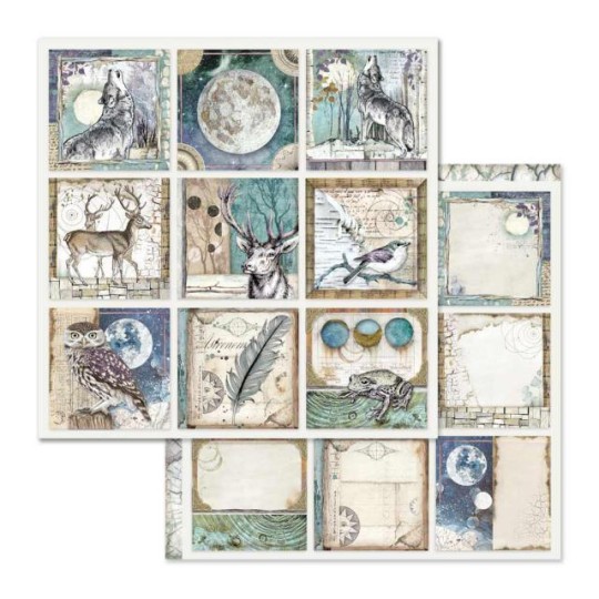 Papier scrapbooking réversible Stamperia cartes double cosmos 30x30