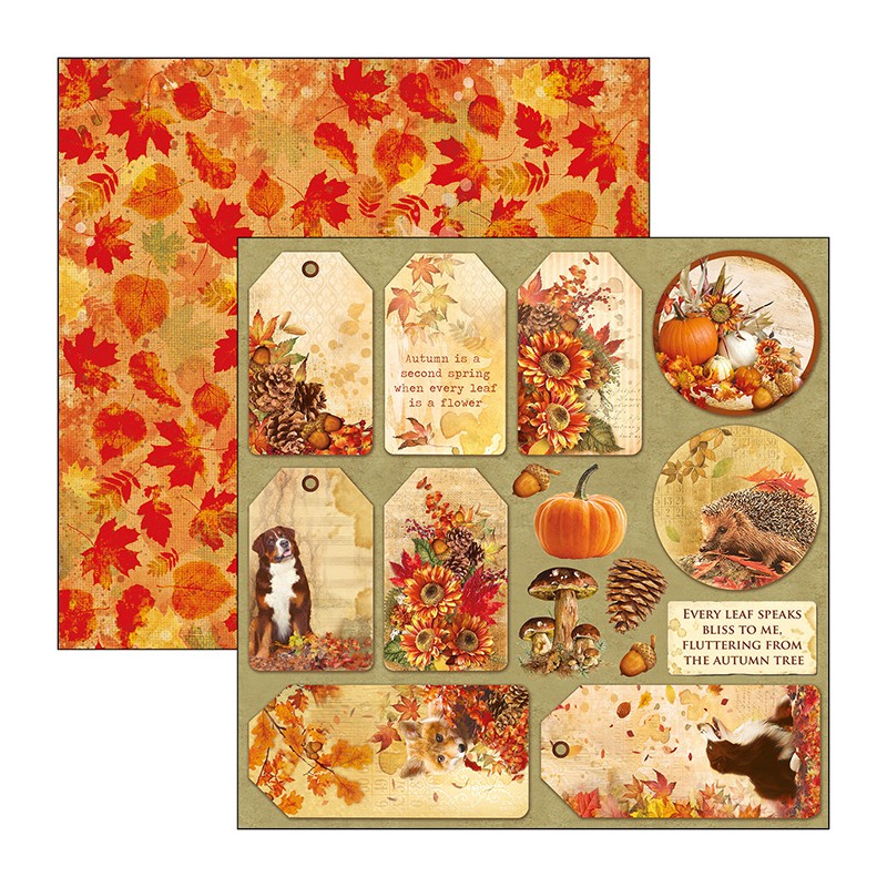 Ciao Bella Papier Scrapbooking 30x30 Reversible Cartes D Automne Ciao Bella Papier Scrapbooking 30x30 Reversible Cartes D Automne