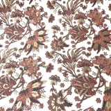 Papier italien motifs feuillage bordeaux et poudre d'or