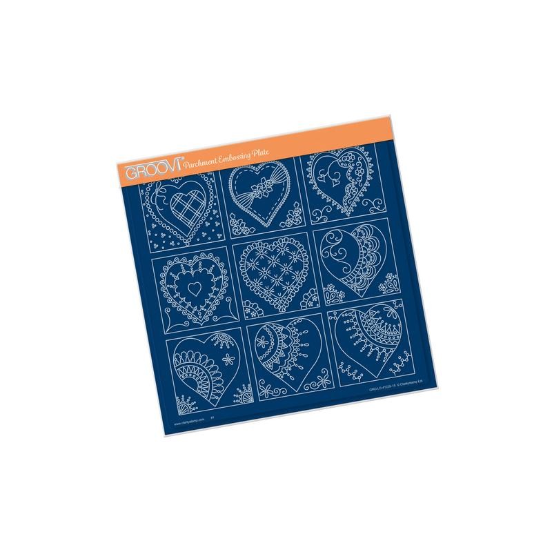 Groovi gabarit traçage parchemin heart samplet linda williams