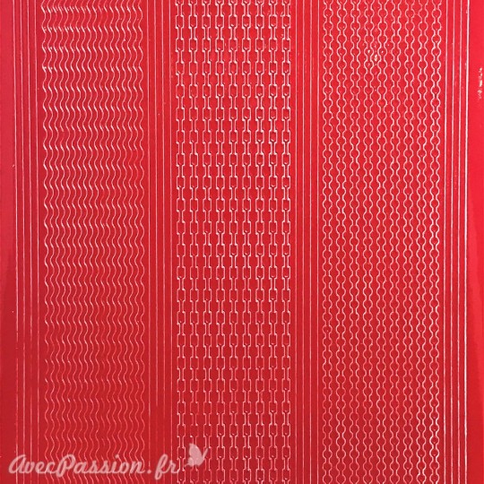Sticker peel off adhésif bordures zig zag rouge Sticker peel off adhésif bordures zig zag rouge