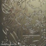 Sticker peel off adhésif flowers fairies argent