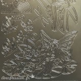 Sticker peel off adhésif flowers fairies argent