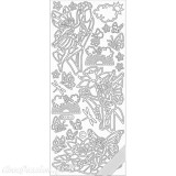 Sticker peel off adhésif flowers fairies doré