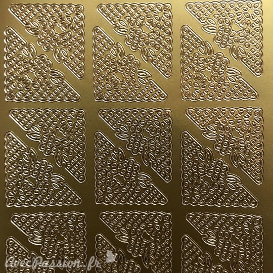 Sticker peel off adhésif coins fleurs doré Sticker peel off adhésif coins fleurs doré