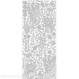 Sticker peel off adhésif fleurs sur vase argent
