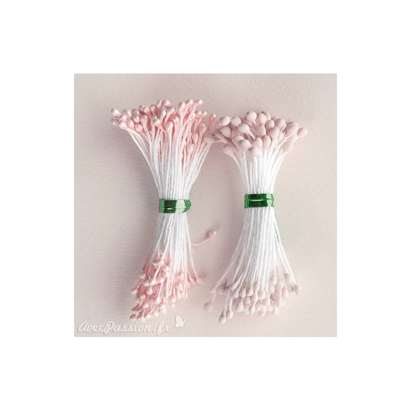 Pistils Etamines pour coeurs de fleurs nude nacré et mat 2mm