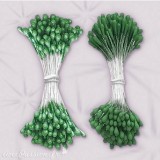 Pistils Etamines pour coeurs de fleurs vert nacré et mat 2mm