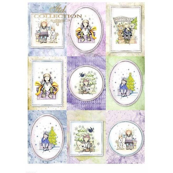 Papier scrapbooking A4 assortiment 12 tag + 5fe recto verso Angels & Presents