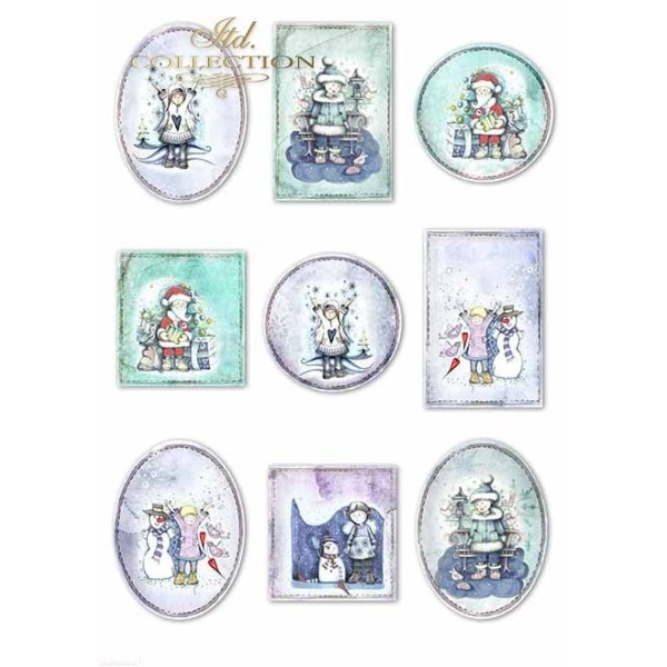 Papier scrapbooking A4 assortiment 12 tag + 5fe recto verso Angels & Snowflakes