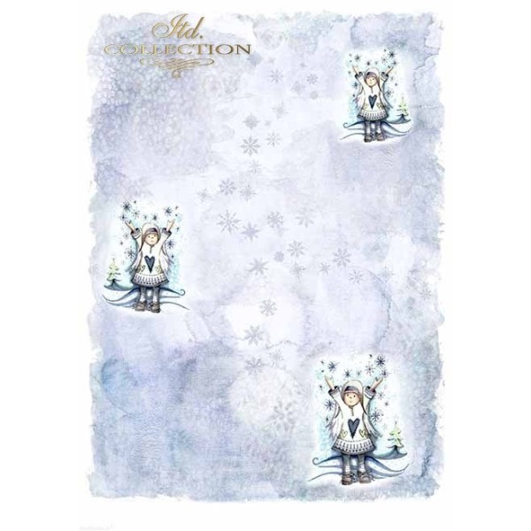 Papier scrapbooking A4 assortiment 12 tag + 5fe recto verso Angels & Snowflakes