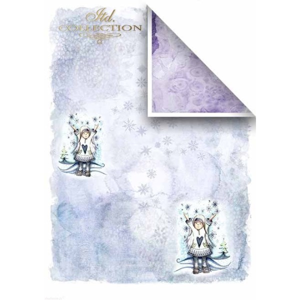 Papier scrapbooking A4 assortiment 12 tag + 5fe recto verso Angels & Snowflakes