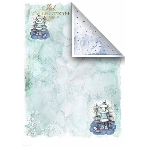 Papier scrapbooking A4 assortiment 12 tag + 5fe recto verso Angels & Snowflakes