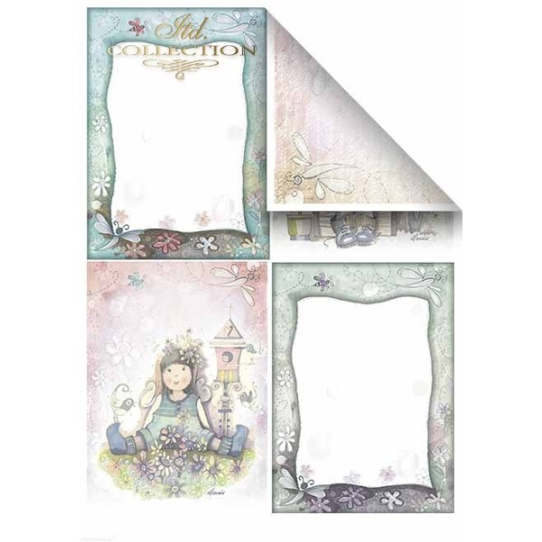 Papier scrapbooking A4 assortiment 12 tag + 5fe recto verso Angels & Girls