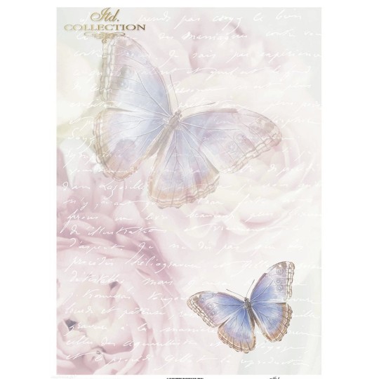 Papier scrapbooking sur papier calque A4 papillons