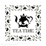 Pochoir plastique 16x16cm tea time