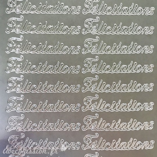 Sticker peel off adhésif félicitations argent Sticker peel off adhésif félicitations argent
