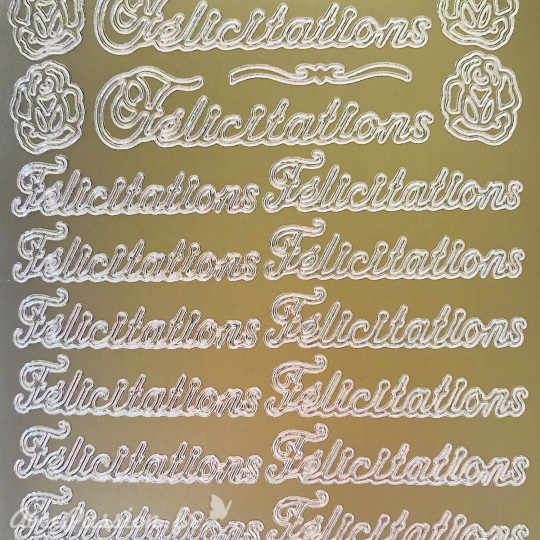 Sticker peel off adhésif félicitations doré Sticker peel off adhésif félicitations doré