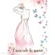 Papier de riz Stamperia 21x29,7cm haute couture rose