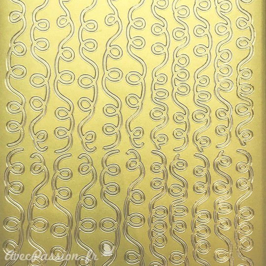 Sticker peel off adhésif arabesque guirlandes doré