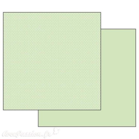 Papier scrapbooking réversible Stamperia pois vert 30x30
