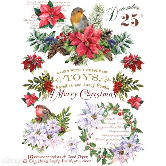 Transfert pelliculable Redesign Prima marketing décor Christmas Greetings Transfert pelliculable Redesign Prima marketing décor Christmas Greetings