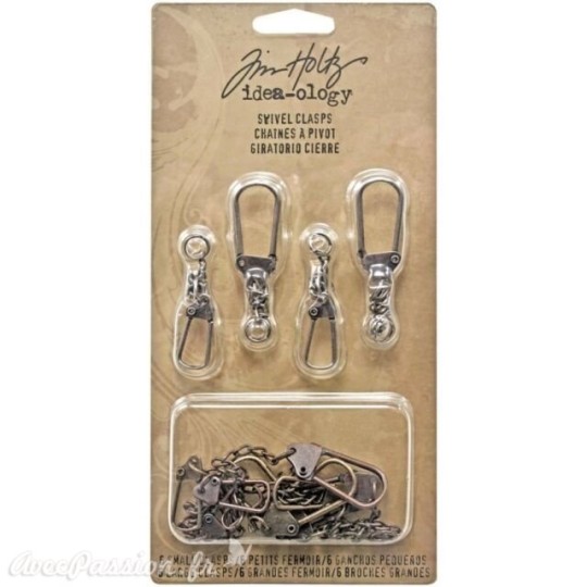 Embellissements métal Tim Holtz Swivel Clasps 12pcs