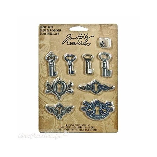 Embellissements métal Tim Holtz Locket Keys