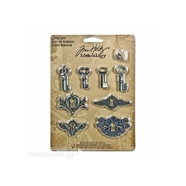 Embellissements métal Tim Holtz Locket Keys