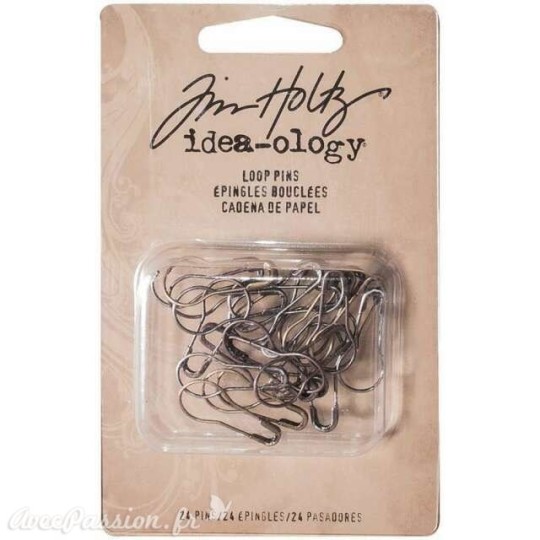 Embellissements métal Tim Holtz Loop Pins 24pcs