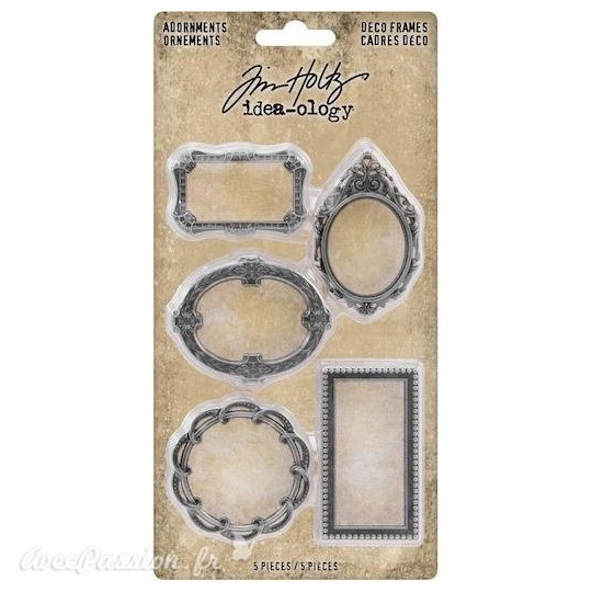 Embellissements métal Tim Holtz Adornments Deco Frames 5pcs