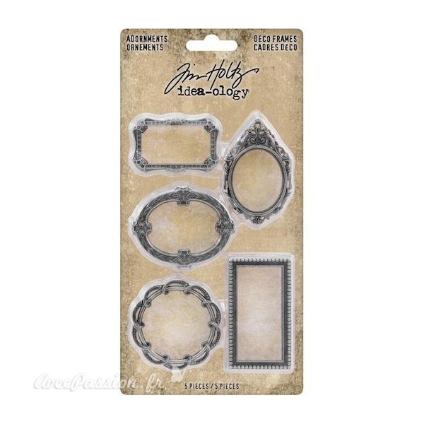 Embellissements métal Tim Holtz Adornments Deco Frames 5pcs